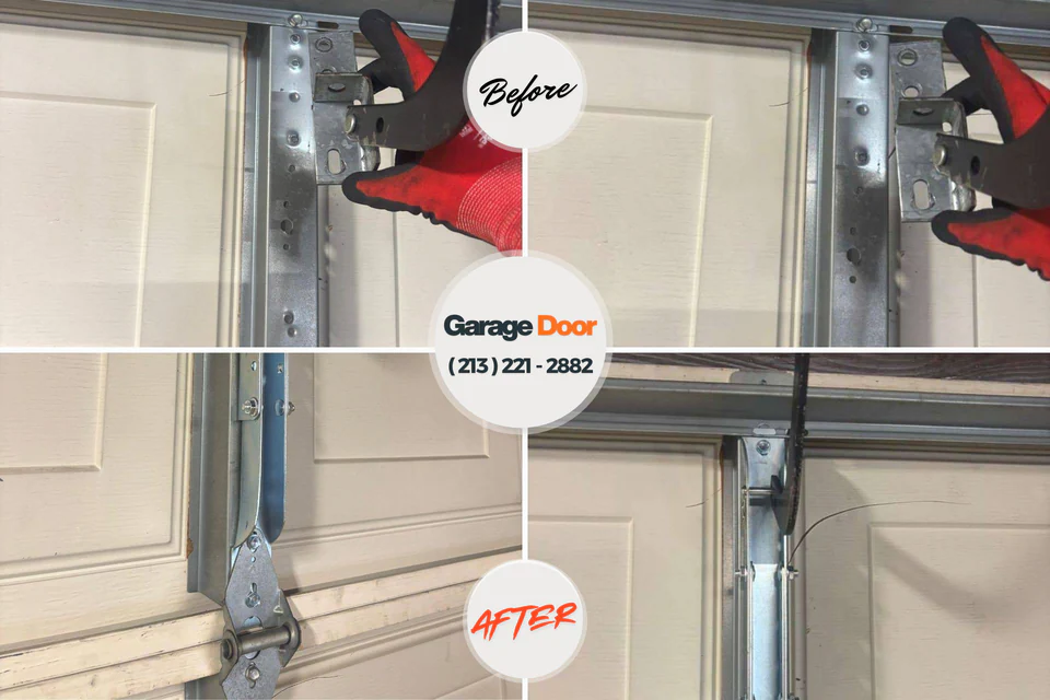 Before and after: garage door repair Hewlett Harbor, NY